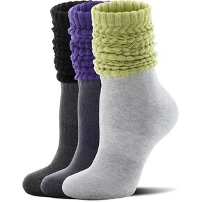 جوارب FITRELL للنساء، 3 أزواج من الجوارب القطنية الناعمة بطول الركبة in Kuwait