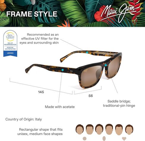 Maui Jim Puakea Rectangular Sunglasses in Kuwait