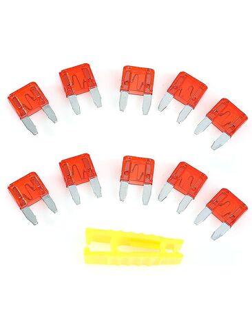 مجموعة صمامات السيارات الصغيرة، مجموعة 10 قطع من صمامات الكسارة، مجموعة الصمامات من نوع الشفرة المتنوعة من Yetaida، 10 أمبير مجهزة بساحب الصمامات، الصمامات القابلة لإعادة ضبط قاطع الدائرة للسيارات، السيارة الترفيهية، الشاحنة، الدراجات النارية، القارب in Kuwait