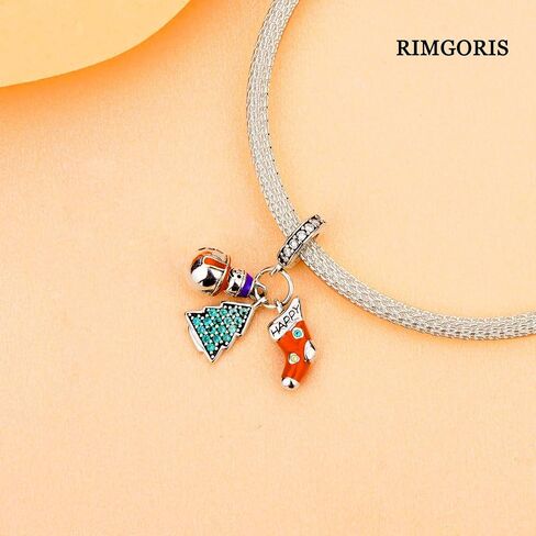 925 Sterling Silver Charm for Women Bracelets Necklace Green Christmas Tree Snowflake Halloween Pumpkin Head Bat Demon Pumpkin Head Charms in Saudi Arabia