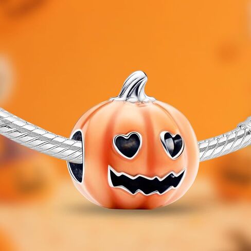 925 Sterling Silver Charm for Women Bracelets Necklace Green Christmas Tree Snowflake Halloween Pumpkin Head Bat Demon Pumpkin Head Charms in Saudi Arabia