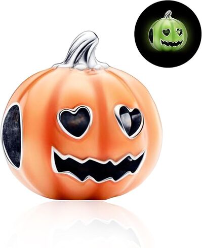 925 Sterling Silver Charm for Women Bracelets Necklace Green Christmas Tree Snowflake Halloween Pumpkin Head Bat Demon Pumpkin Head Charms in Saudi Arabia