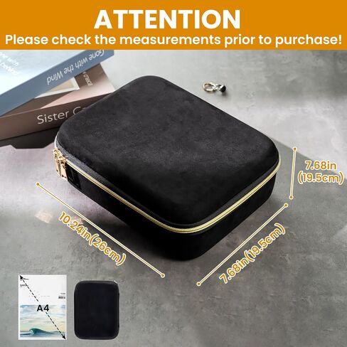 ProCase Mens Travel Jewelry Case, 3 Slots Watch Travel Case, Watch Accessories Carrying Case, Glasses Necklaces Rings Bracelets Zippered Organizer Bag for Men -Black in Saudi Arabia