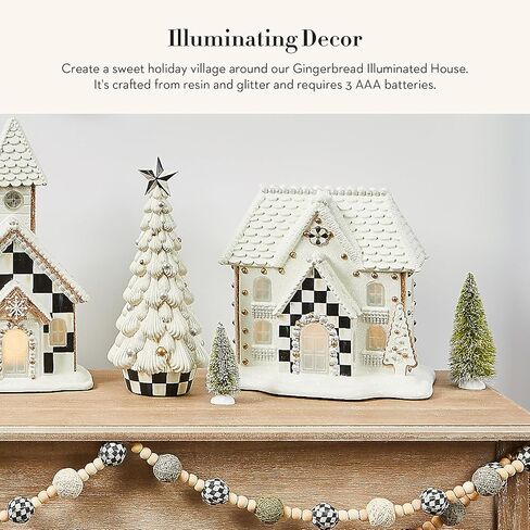 MACKENZIE-CHILDS Gingerbread Illuminated Church, Christmas Indoor Home Decor, Holiday-Village Decor in Saudi Arabia