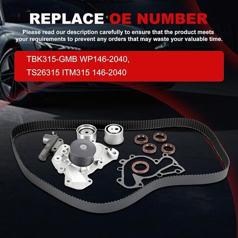 Timing Belt Kit Water Pump 2.7L Fit for Sportage Tucson 2005-2009 for Optima Sonata Santa Fe 2001-2006, 2.5L for Sonata 99-01 Engine Time Parts TBK315-GMB WP146-2040 in Saudi Arabia