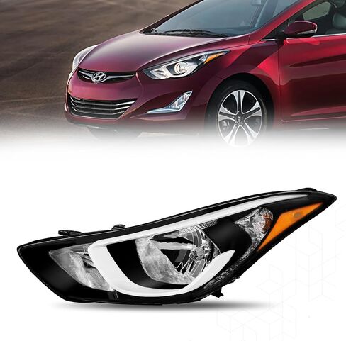 PENSUN Halogen Headlights Headlamps Fit For 2014 2015 2016 Hyundai Elantra Headlight Assembly With Bulbs Replace Factory 921013Y500 921023Y500 (Driver Left Side) in Saudi Arabia