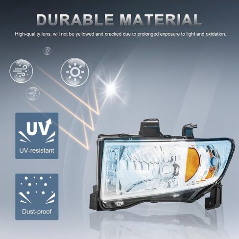 OE Style Compatible for 2006-2014 Honda Ridgeline Headlights Assembly Clear Lens Chrome Housing with Amber Reflector Driver and Passenger Side (Set of 2)#HO2502128, HO2503128 in Saudi Arabia