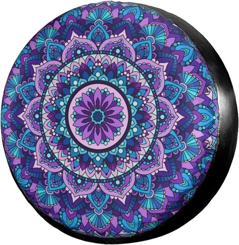 Foruidea Bohemian Style Mandala Print Spare Tire Cover Dust-Proof Wheel Tire Cover Fit Trailer, RV, SUV and Many Vehicle 15 Inch in Saudi Arabia