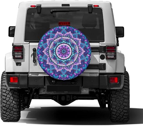 Foruidea Bohemian Style Mandala Print Spare Tire Cover Dust-Proof Wheel Tire Cover Fit Trailer, RV, SUV and Many Vehicle 15 Inch in Saudi Arabia