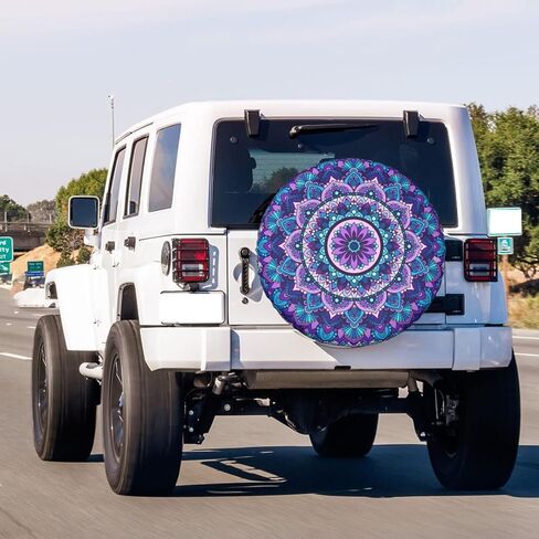 Foruidea Bohemian Style Mandala Print Spare Tire Cover Dust-Proof Wheel Tire Cover Fit Trailer, RV, SUV and Many Vehicle 15 Inch in Saudi Arabia