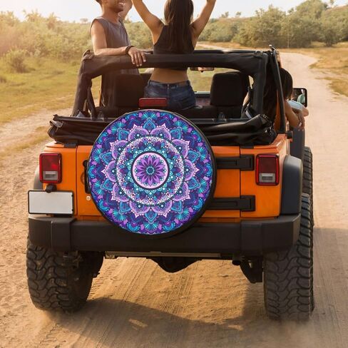 Foruidea Bohemian Style Mandala Print Spare Tire Cover Dust-Proof Wheel Tire Cover Fit Trailer, RV, SUV and Many Vehicle 15 Inch in Saudi Arabia