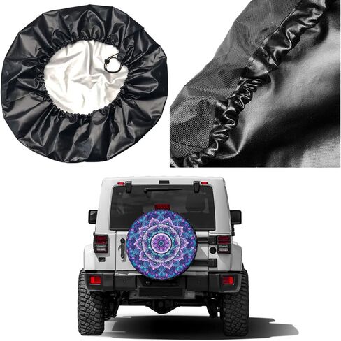 Foruidea Bohemian Style Mandala Print Spare Tire Cover Dust-Proof Wheel Tire Cover Fit Trailer, RV, SUV and Many Vehicle 15 Inch in Saudi Arabia