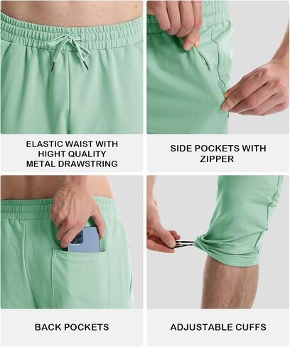 Cotton Sweatpants for Men Yoga Sweatpants with Zipper Pockets in Saudi Arabia
