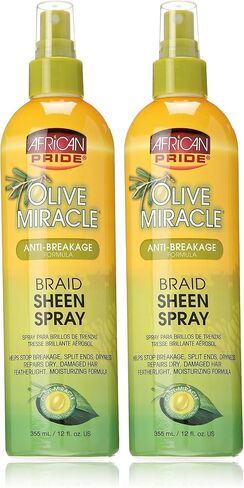 AFRICAN PRIDE Olive Miracle Braid Sheen Spray 12 Oz (438125) in Saudi Arabia