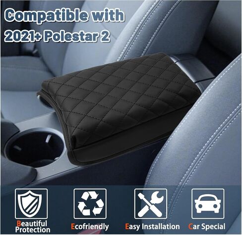 Ruiya Polestar 2 Armrest Cover 2021-2025 Polestar 2 Accessories Center Console Cover Auto Armrest Cover Protector Compatible with 2021 2022 2023 2024 2025 Polestar 2 Interior Accessories in Saudi Arabia