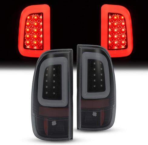 HECASA LED Pair Tail Lights Compatible with 2008-2016 Ford F250 F350 F450 F550 Super Duty Replacement for FO2800208 FO2801208 Tail Lamp w/LED Tube Bar LH & RH - Clear Lens Chrome Housing in Saudi Arabia