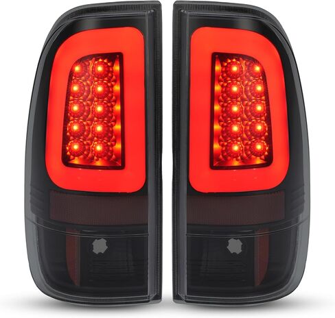 HECASA LED Pair Tail Lights Compatible with 2008-2016 Ford F250 F350 F450 F550 Super Duty Replacement for FO2800208 FO2801208 Tail Lamp w/LED Tube Bar LH & RH - Clear Lens Chrome Housing in Saudi Arabia