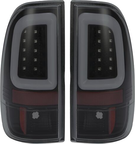 HECASA LED Pair Tail Lights Compatible with 2008-2016 Ford F250 F350 F450 F550 Super Duty Replacement for FO2800208 FO2801208 Tail Lamp w/LED Tube Bar LH & RH - Clear Lens Chrome Housing in Saudi Arabia