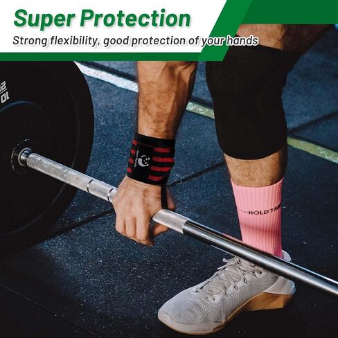 Slim Panda Weightlifting Wrist Wraps- Upgraded Wrist Support with Heavy Duty Thumb Loop for Powerlifting, Bodybuilding, and Weight Lifting Men & Women in Kuwait
