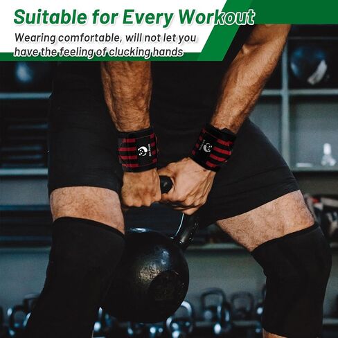 Slim Panda Weightlifting Wrist Wraps- Upgraded Wrist Support with Heavy Duty Thumb Loop for Powerlifting, Bodybuilding, and Weight Lifting Men & Women in Kuwait