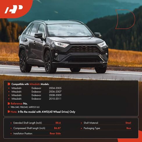 A-Premium Rear Complete Drive Shaft Prop Shaft Driveshaft Assembly Compatible with Mitsubishi Endeavor 2004-2008 2010-2011, AWD Only in Saudi Arabia