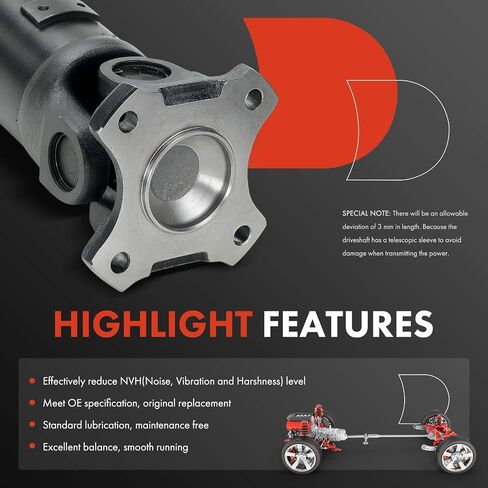 A-Premium Rear Complete Drive Shaft Prop Shaft Driveshaft Assembly Compatible with Mitsubishi Endeavor 2004-2008 2010-2011, AWD Only in Saudi Arabia