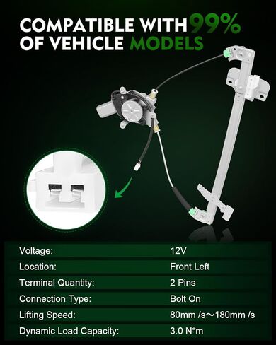B25E-59-590D Front Left Driver Side Power Window Regulator with Motor Fit for:-Mazda Protege 1999 2000 2001 2002 2003, for Protege5 2002 2003, with 2 Pin OE# 741-740 741740 B25E-59-590E in Saudi Arabia