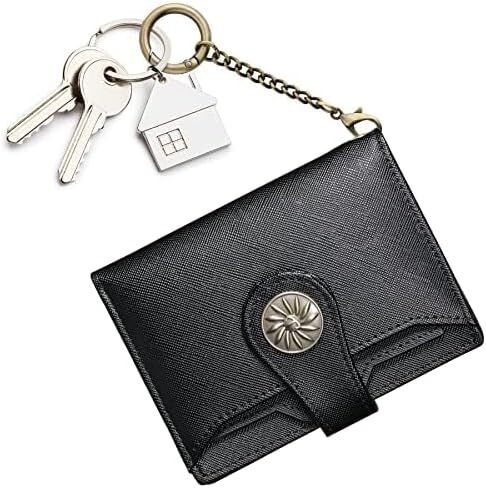 Small Womens Wallet with 2 ID Windows, RFID Blocking Bifold Leather Card Holder Purse with Zipper Coin Pocket in Saudi Arabia