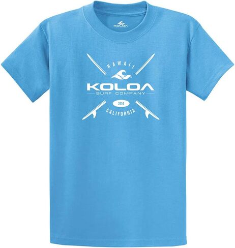 Joe's USA Koloa Surf X Boards Logo Heavy Cotton T-Shirts. Regular, Big and Tall Sizes in Saudi Arabia