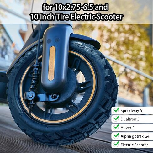 10x2.75-6.5 Off-Road Vacuum Tire, 10 Inch Electric Scooter Replacement Tire, With Tire Air Valve, Compatible With Speedway 5 Dualtron 3 Hover-1 Alpha gotrax G4 Electric Scooter Thickened Anti-slip in Kuwait