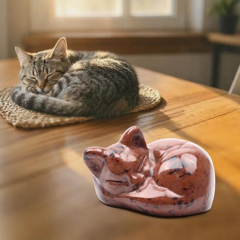 تمثال قطة كريستال من WHAL&YUNE، قطعة واحدة من قطة سبج سوداء، زينة قطط نائمة طبيعية منحوتة يدويًا تمثال قطة ديكور منزلي للقطط ديكور كريستالي لمحبي القطط، هدية 1.5 بوصة in Kuwait