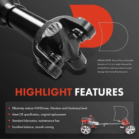 مجموعة عمود الدفع الأمامي الكامل A-Premium متوافقة مع Ford Bronco، F-150 F150 1990-1996، F-250 F250 1989-1996، F-250 HD 1997، 4WD، استبدال # E9TZ4A376B، F6TZ4A376RA in Saudi Arabia