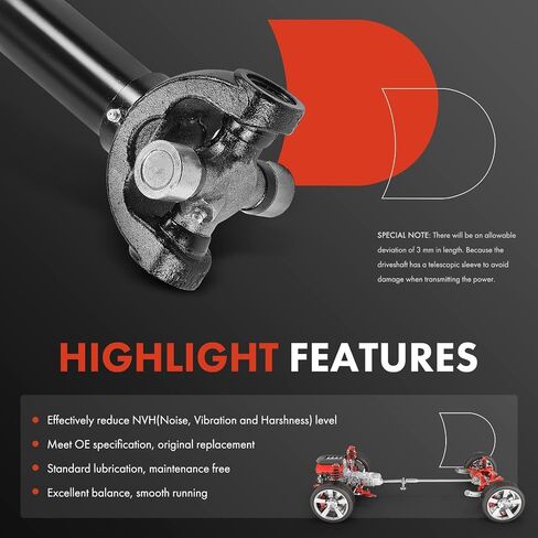 A-Premium Rear Drive Shaft Prop Shaft Driveshaft Assembly Compatible with Ford F-250/F-350 Super Duty 1999-2002, 7.3L, [4WD Manual or Automatic Trans 96" Bed 137.0" WB Standard Cab Pickup] in Saudi Arabia