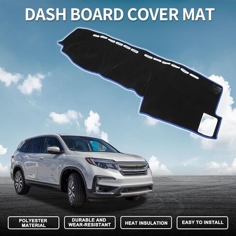 Dash Cover for Honda CRV Non-Slip | Center Console Dash Cover Mat Black Blue 1 Pcs in Saudi Arabia