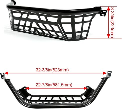 Steel Cargo Barricade for 2020-2024 Kawasaki Teryx KRX 1000 - Heavy-Duty Luggage Rack and Tailgate Enclosure - Black Powder Coated Finish in Saudi Arabia