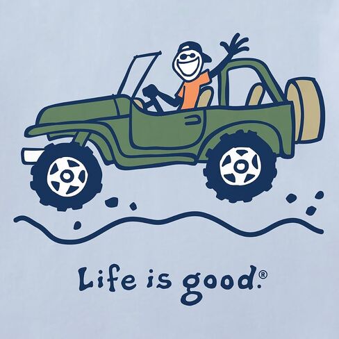 Life is Good. Men's Offroad Jake SS Crusher Tee, Glacier Blue, X-Large in Saudi Arabia