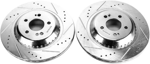 Power Stop EBR1603XPR زوج دوار الفرامل الخلفي المثقوب والمشقوق والمطلي لمرسيدس مايباخ S، مرسيدس مايباخ S560، مرسيدس S550، مرسيدس S550e، مرسيدس S560 [نموذج محدد] in Saudi Arabia