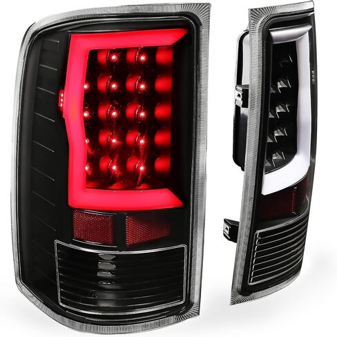 مجموعة مصابيح الذيل HECASA متوافقة مع 2007-2014 GMC Sierra 1500 2500HD 3500HD شاحنة بيك اب LED شريط أنبوب خلفي للسائق وجانب الركاب - عدسة شفافة وإسكان أسود in Saudi Arabia