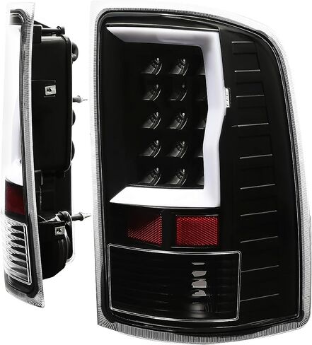 مجموعة مصابيح الذيل HECASA متوافقة مع 2007-2014 GMC Sierra 1500 2500HD 3500HD شاحنة بيك اب LED شريط أنبوب خلفي للسائق وجانب الركاب - عدسة شفافة وإسكان أسود in Saudi Arabia