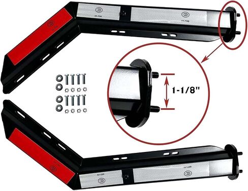 2PCS Chrome Angled Spring Loaded Mud Flap Hanger Kit&Semi Truck Trailer Duty Mud Flap 24"x24",1-1/8" Bolt Spacing,Commercial Truck Heavy Duty HD Universal Mudflap, Right & Left Side in Saudi Arabia