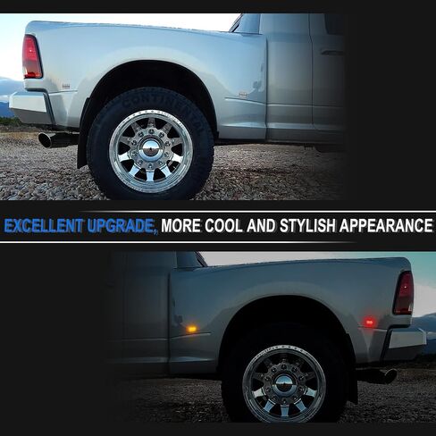 LED 4PCS Dual Bed Fender Side Marker Light Compatible with 2010-2018 Ram 2500 3500, Clear Lens in Saudi Arabia