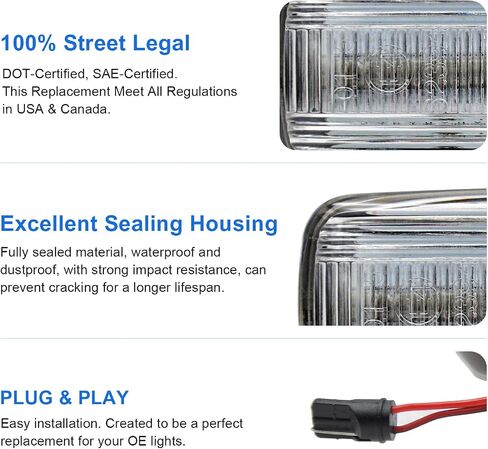 LED 4PCS Dual Bed Fender Side Marker Light Compatible with 2010-2018 Ram 2500 3500, Clear Lens in Saudi Arabia