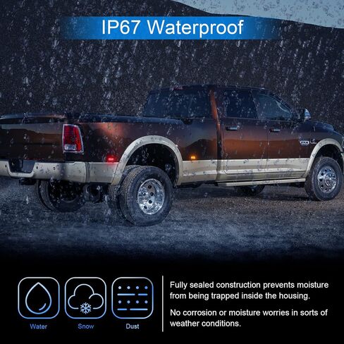 LED 4PCS Dual Bed Fender Side Marker Light Compatible with 2010-2018 Ram 2500 3500, Clear Lens in Saudi Arabia