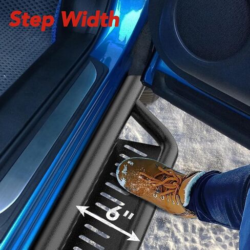 Running Boards w/Two Stairs Design All-Steel Build, Bolt-on Side Steps Compatible with Jeep1997-2006 Wrangler TJ 2 Door, Black Powder Coated Nerf Bar in Saudi Arabia