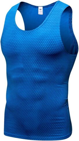 Men Workout Tank Tops Running Fitness Compression Quick Dry Shirts in Saudi Arabia