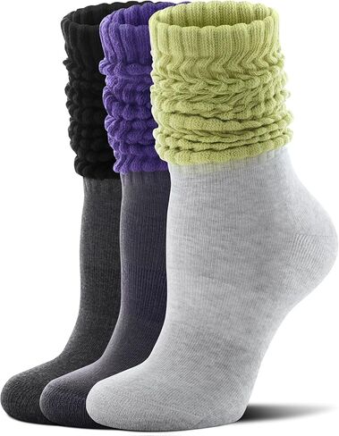 جوارب FITRELL للنساء، 3 أزواج من الجوارب القطنية الناعمة بطول الركبة in Kuwait