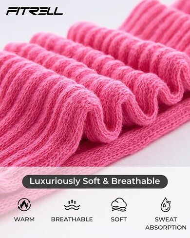 FITRELL Slouch Socks for Women, 3 Pairs Soft Cotton Knee High Scrunch Tube Boot Socks in Kuwait
