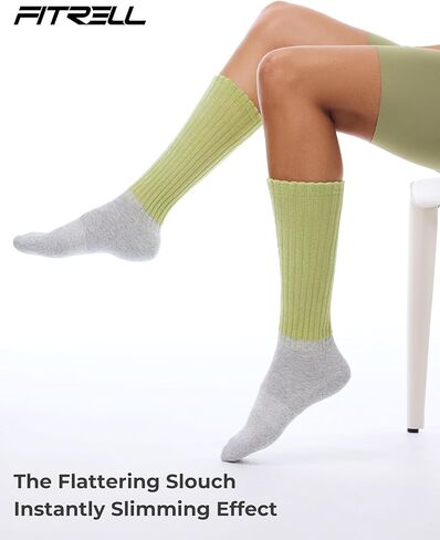 جوارب FITRELL للنساء، 3 أزواج من الجوارب القطنية الناعمة بطول الركبة in Kuwait