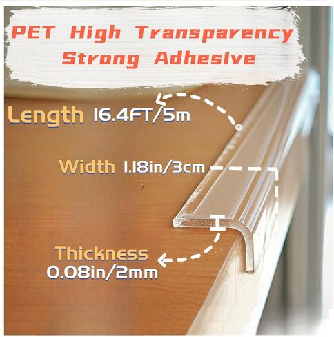 Clear Edge Protector, 1.18in Width x9.84ft Length(3cmx3m) Self-Adhesive Table Edge Guard,Sharp Edge Wrap Cover Tape，Furniture Corner Protectors in Saudi Arabia