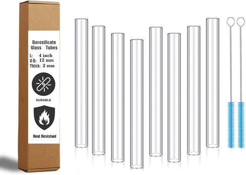 Borosilicate Glass Tubes for Glass Blowing: Glass Tubing 12mm Glass Blowing Tubes 6 inch Short Glass Straws Shatter Resistant Clear Glass Pipe in Kuwait